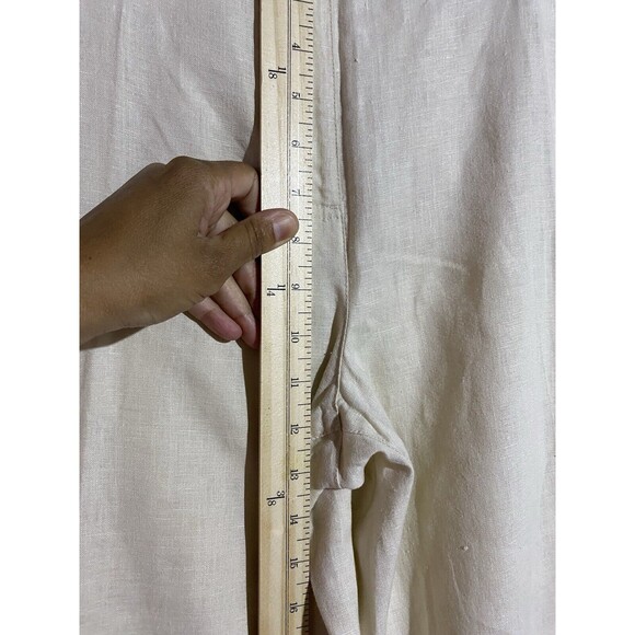 Chicos Pants Womens 3 Linen Beige Beach Coastal Travel Resort Wide Leg - Picture 10 of 10